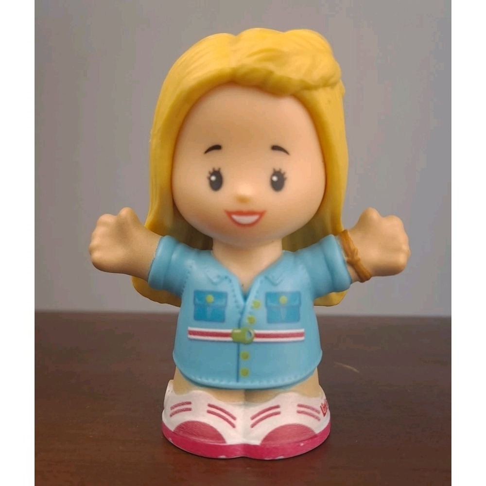 Fisher‎ Price Little People Barbie Dreamhouse Blonde Hair Blue Shirt Cream Pants
